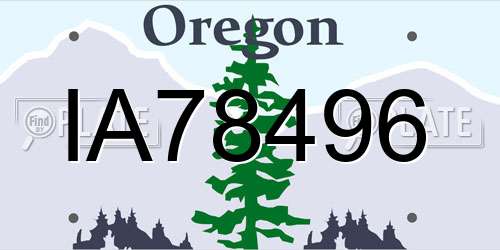 IA78496 Oregon License Plate