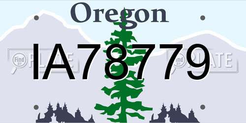 IA78779 Oregon License Plate