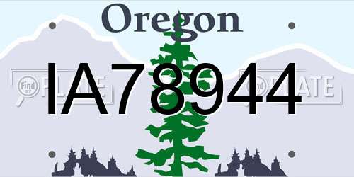 IA78944 Oregon License Plate
