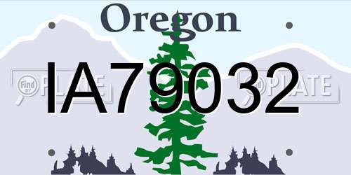 IA79032 Oregon License Plate