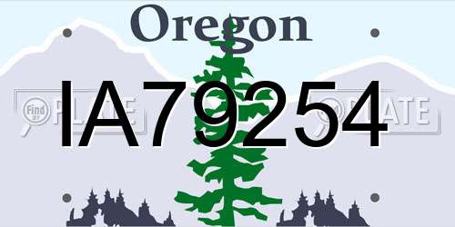 IA79254 Oregon License Plate