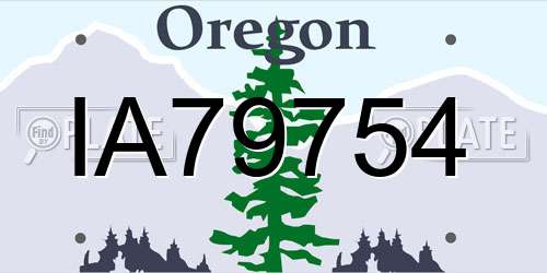 IA79754 Oregon License Plate