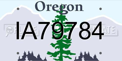 IA79784 Oregon License Plate