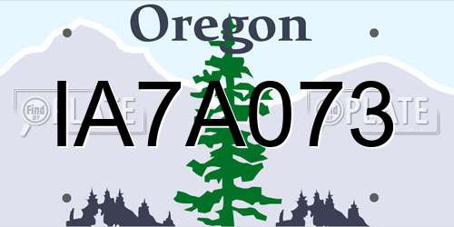 IA7A073 Oregon License Plate