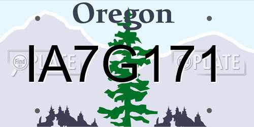 IA7G171 Oregon License Plate