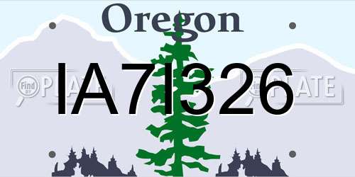 IA7I326 Oregon License Plate