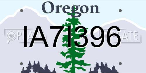IA7I396 Oregon License Plate