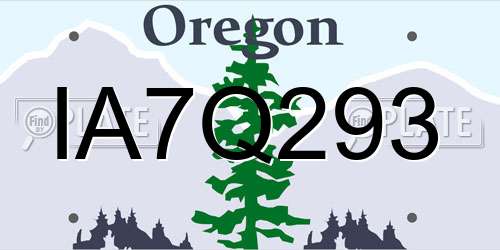 IA7Q293 Oregon License Plate