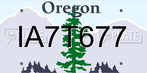 IA7T677 Oregon License Plate