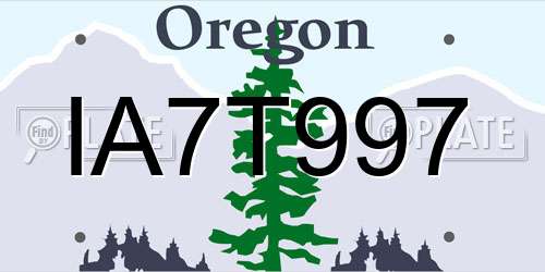 IA7T997 Oregon License Plate