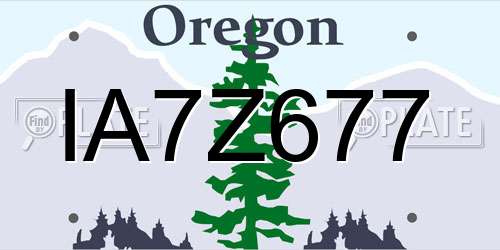 IA7Z677 Oregon License Plate