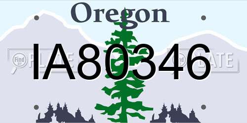 IA80346 Oregon License Plate