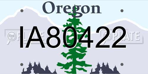 IA80422 Oregon License Plate