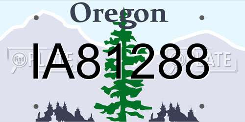 IA81288 Oregon License Plate