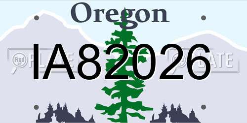 IA82026 Oregon License Plate