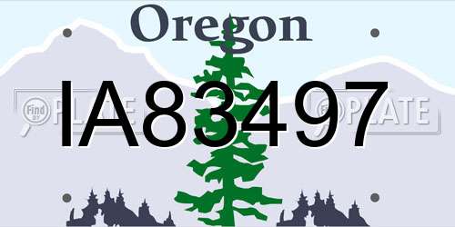 IA83497 Oregon License Plate