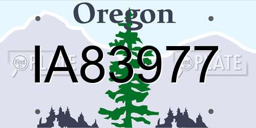 IA83977 Oregon License Plate