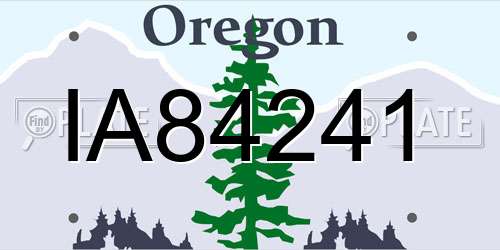 IA84241 Oregon License Plate