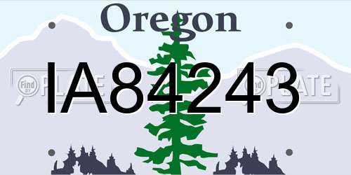 IA84243 Oregon License Plate