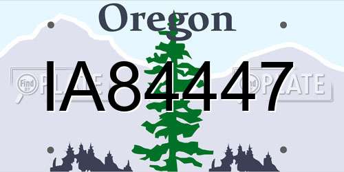 IA84447 Oregon License Plate