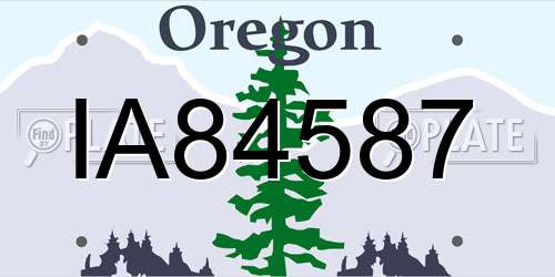 IA84587 Oregon License Plate
