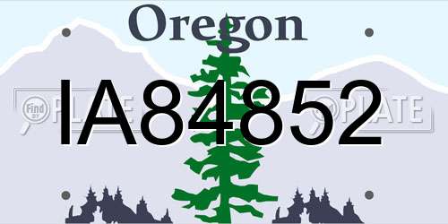 IA84852 Oregon License Plate