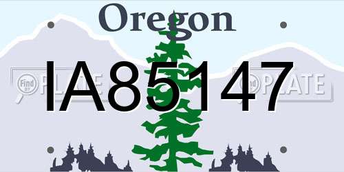 IA85147 Oregon License Plate