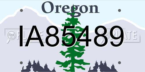 IA85489 Oregon License Plate