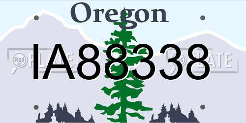 IA88338 Oregon License Plate