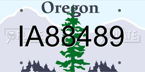 IA88489 Oregon License Plate
