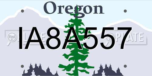 IA8A557 Oregon License Plate