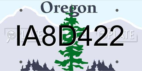 IA8D422 Oregon License Plate