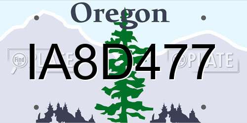 IA8D477 Oregon License Plate