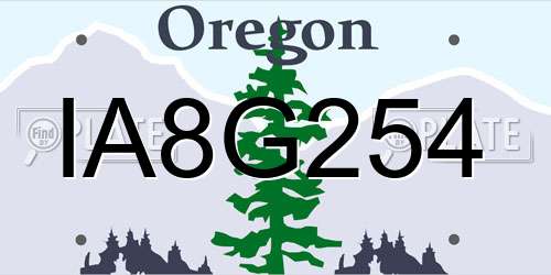IA8G254 Oregon License Plate