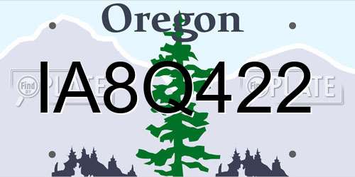 IA8Q422 Oregon License Plate