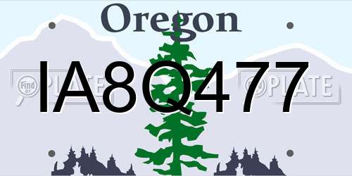 IA8Q477 Oregon License Plate