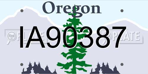 IA90387 Oregon License Plate