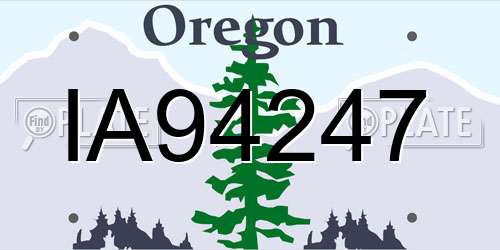 IA94247 Oregon License Plate