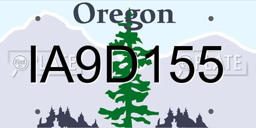 IA9D155 Oregon License Plate