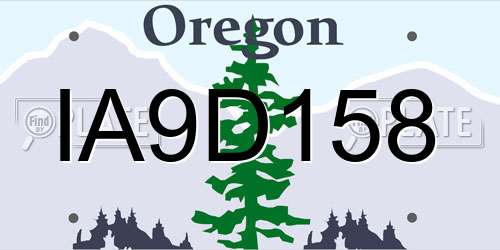 IA9D158 Oregon License Plate