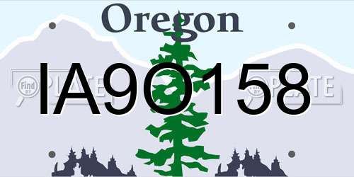 IA9O158 Oregon License Plate