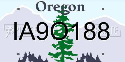 IA9O188 Oregon License Plate