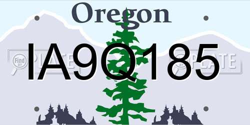 IA9Q185 Oregon License Plate