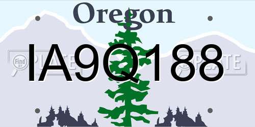 IA9Q188 Oregon License Plate