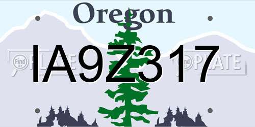 IA9Z317 Oregon License Plate