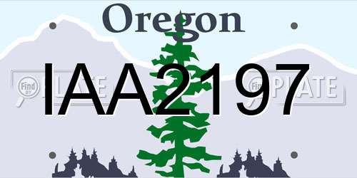 IAA2197 Oregon License Plate