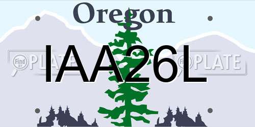 IAA26L Oregon License Plate