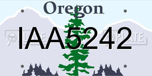IAA5242 Oregon License Plate
