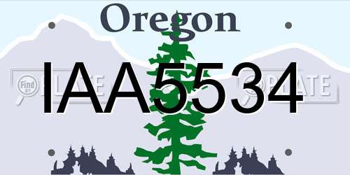 IAA5534 Oregon License Plate