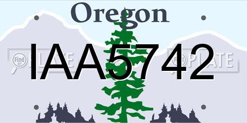 IAA5742 Oregon License Plate